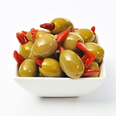 Picture of CHILLI STUFFED OLIVES 200G