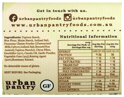 Picture of URBAN GLUTEN FREE NATURAL CRACKERS 100G